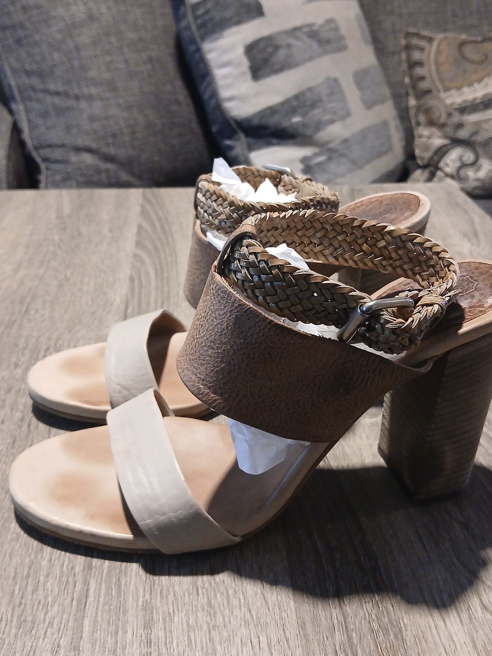 Brunello Cucinelli Braided Leather Block Heel Sandals Size 41 / US 11 - Picture 5 of 14